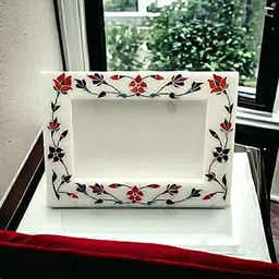 Pooja Creation White Marble Photo Frame Handmade Inlay Work for Home Decor and Gifting Table Decor Showpiece Item 8 * 6inch-picture-41