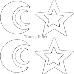 Waterlily House's 8 Pieces Metal Dream Catcher Rings Moon Shape for DIY Crafts Wedding Wreath Wall Hanging Decor (Stlye 2 / Silver)-image-35