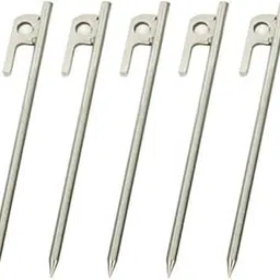 BNF® Heavy Duty 304 Stainless Steel Awning Tent Stakes Pegs | 2x5 Pack for Tents, Canopies, Tarps & Garden Landscaping | Long Thread Length Hook for Easy Anchor | 20cm Long Metal Pin-image-42