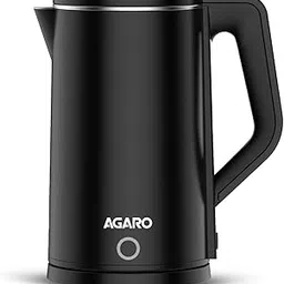 AGARO Elegant Electric Kettle, 1.8L, Double Layered Kettle, Stainless Steel Inner Body, Quick Boil, Water Boiler, Hot Water Kettle, For Making Black Tea & Black Coffee, Auto Shut Off, Black-picture-22