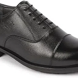 feather fits Men’s Genuine | Pure Leather Oxford Shoes | Cushioned Footbed & TPR Anti-Skid Sole | Comfortable & Stylish | Black Formal Shoes for Men-picture-45