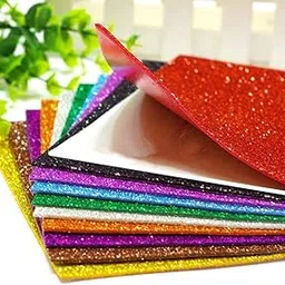 Mark A4 Glitter Foam Sheet Sparkles Self Adhesive Sticky A4 Size with Sticky Back Pack of 10 Sheets 10 Colours x 1 Pcs Each for Art & Craft, DIY Work Decoration-picture-18