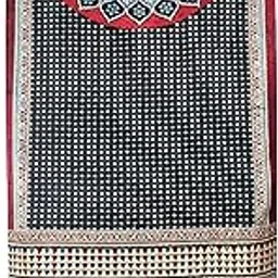 ethnics of kutch Women Ajrakh Mashru Silk Natural Dye Screen Print Hand Printed Stole - 2.1 Mtr Length-picture-10