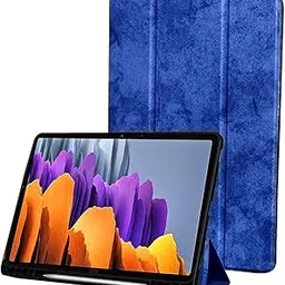 ProElite PU Smart Flip case Cover for Samsung Galaxy Tab S8 Plus/S7 Plus/S7 FE 12.4 Inch SM- X800/X806/T970/T975/T976/T735 with S Pen Holder, Dark Blue-image-47