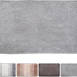 Julone Indoor Doormat 23"x35" Front Door Mat Non Slip Rubber Backing Absorbent Mud and Snow Magic Inside Dirts Trapper Mats Entrance Rug Machine Washable - Grey image 1