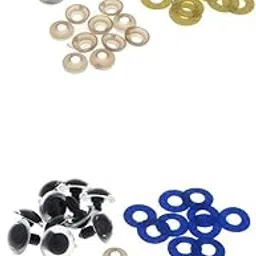 20 Pieces PVC Safety Toy Eyes & Glitter Nonwovens & Washer 24mm-image-42