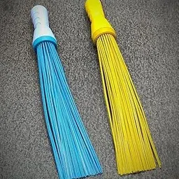 Kharata Large 23" Plastic Broom for Bathroom, Toilet, Kitchen & Home Floor Cleaning, Long Handle Plastic Seekh Jhadu with 60 Sticks, Multicolour, Pack of 2-image-19