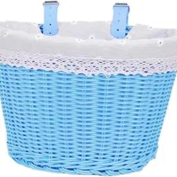 FABLOFT Kids Bike Basket with Lining Portable Detachable Decoration Tricycle Baskets Blue-picture-26