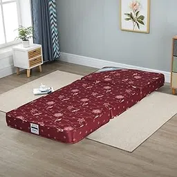 4 inch Soft & Bounce Single High Density PU Foam Foldable Mattress Maroon (72x35x4 inch, 3 Fold)-picture-13