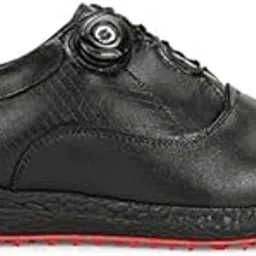 Golf Shoe | Light Weight | Waterproof | Black/Brown | Golf Shoe with Button Type LACE UP-image-91