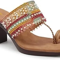 aroom Women's One Toe Block Heels Sandals Comfortable & Stylish Sandals for Women & Girls-picture-44