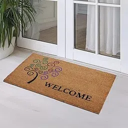 CRISPIFY Rectangular Natural Coco Coir Main Door Mat for Entrance 45x75 Cm, Welcome Mat for Door Entrance with Spiral Tree Design, Doormats for Main Door Entrance Decor-picture-26