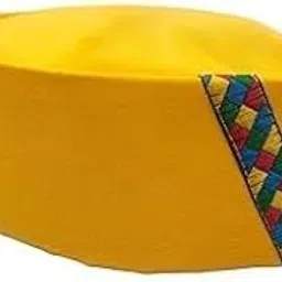 Cotton Blended Uttarakhand Traditional Cap – Handmade Pahadi Topi with Vibrant Embroidery for Men & Boys (Yellow, Pack of 1)-picture-52