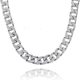 v fashion jewellery Zig Zag Cuban Diamond Rappers Iceout Chain for Unisex-picture-49