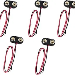 CentIoT - 9V Battery Snap Power Clip Connector to Open Wire 26AWG - Hard Plastic ABS Connector (T Type, Pack of 5)-picture-15