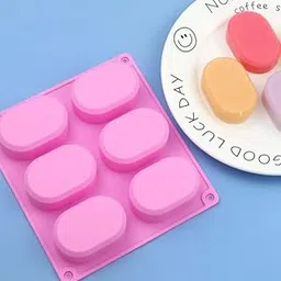 6 Small Oval DIY Handmade Essential Oil Soap Mold (Appox 60Gm Per Cavity) 17.7cm * 16.1cm *2.3cm JKB-999-image-71