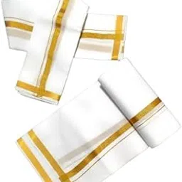 jupalaw 2 Meters Men's Silk cotton Zari Border Dhoti/lungi/vesti with Angavastram/gamcha towel/white (JDWG1)-picture-33