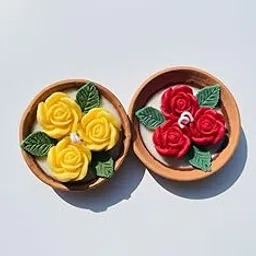 Maison U&S Plumeria Floral Diya Candle(Scented) Set of 2-picture-23