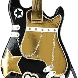 saz dekor Guitar Shaped Backpack Fashion Trendy Guitar Purse for Dating Shopping Party Black-picture-12