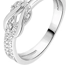 sriya 925 Sterling Silver Cubic Zirconia Ring for Women and Girls Infinity Ring Stylish Ladies Anguthi for Women and Girls Gift (Size: 8) Pure Silver 92.5 Certified Jewelry(Weight: 2.5 gram) CZ Band image 1