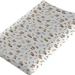 Wild Animals Baby Changing Pad Covers,Unisex Raccoons Rabbits Changing Pad Cover for Baby Girls Boys,Comfortable Breathable Changing Table Covers,Polyester Easy Care Diaper Changing Pad Table Sheets-picture-11