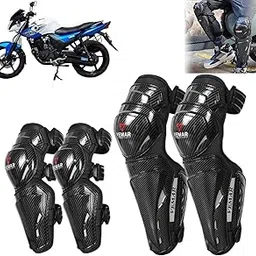Auto Pearl Motorcycle Knee Shin Guards Elbow Pads, 4 in 1 PP Shell Motocross Knee Shin Safe Protection Armor for Moto Cycling Racing compatible with SZ-RR V (Carbon Black, 4Pcs)-picture-14