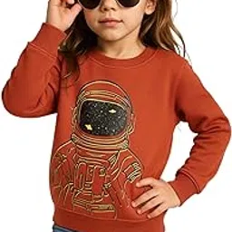 Mack Jonney Girls Printed Fleece Sweatshirt – Warm Winter Pullover for Kids -M5367-picture-12