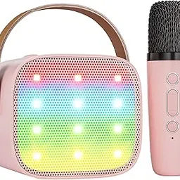 VERKB Karaoke Machine, Portable Bluetooth Speaker With Wireless Microphone for Kids, Adults, Toddlers - Home Party Birthday Gifts for Girls and Boys (Pink)-picture-22