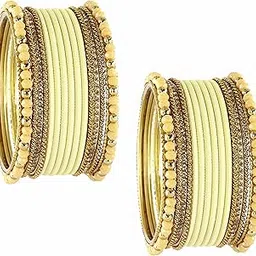 zulka Traditional Alloy Metal With Zircon Gemstone & Beads Chuda Bangles Set For Women & Girls | Designer Chuda For Women | Ethnic Chuda Set | Wedding, Pooja, Party, Everyday, Occasion-picture-37