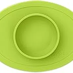 ezpz First Food Set - 100% Food Grade Silicone Suction Bowl with Built-in Placemat, Training Cup & Spoon - Designed by a Pediatric Feeding Specialist - Promotes Self Feeding - 6 Months+ (Lime)-image-28