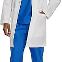 Landau mens Unisex Relaxed Fit 5-pocket 4-button Mid-length Notebook Lab Coat 3174, White, 50-picture-16
