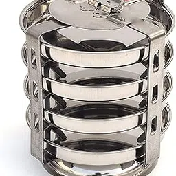 BLeaf Stainless Steel-4 Plate Thatte Idli Stand Dhokla Maker (4 Plate, 4 Idli)-picture-35