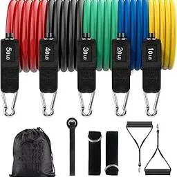 HEBEZON-Stretching, and Workout Toning Tube Kit with Foam Handles, Door Anchor, Ankle Strap, and Carrying Bag for Men, Women Resistance Bands Set for Exercise with Waterproof Carry Bag-picture-22
