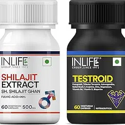 INLIFE Shilajit Testosterone Supplement | Zinc Magnesium Aspartate, Ashwagandha, Tribulus, Fenugreek, Safed Musli | Energy, Strength, Stamina & Overall Wellness - 60 Capsules Each-picture-28