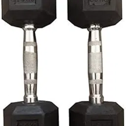 2.5Kg Rubber Hex Dumbbells for Unisex (Pack of 2 Dumbbells of 2.5kg) image 1