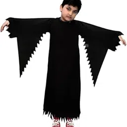 Kaku Fancy Dresses Polyester Black Horror Ghost Halloween Costume/California Cosplay Costume - Black, 10-12 Years, For Boys-picture-23