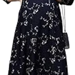 khejal Floral Print Maternity Kurti | Pure Cotton Feeding Dress for Women | Stylish Pregnancy Gown with Invisible Zip | Soft & Breathable Nursing Wear-picture-24