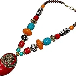 Tibetan Stylish Multi Colors Decorative Handwork Pendent Necklace For Women's & Girls-picture-21