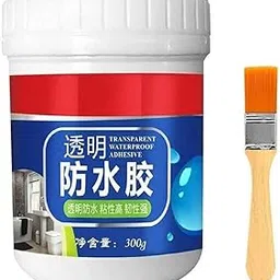 DME SALES Crack Seal Glue 300gm with Brush Transparent Waterproof Glue for Roof Leakage Crack Seal Agent Roof Water Leakage Solution Water (PACK 1 / 300GM)-image-30