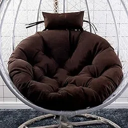 KYNE Microfibre Cushion for Hanging Basket Round Shape Swing Chair Cushions for Outdoor Egg Swing Chair Garden Swing, Seat Padded Pillow Cushion (Brown)-picture-10