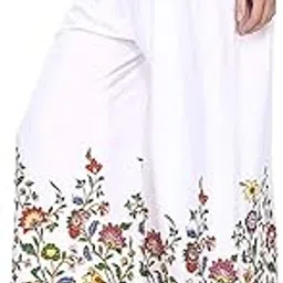 nice wonder Women's Rayon Bird Flower Print Loose fit Palazzos Free Size 28 to 44 Inches-picture-47