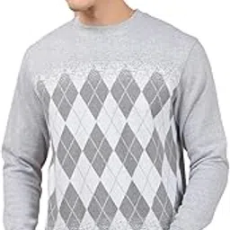 force nxt Men Argyle Knit Sweatshirt | Super Combed Cotton Rich Pullover Sweatshirt | Long Sleeve, Classic Fit, Perfect for Fall & Winter-picture-16