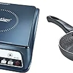 Prestige PIC 20 1600 Watt Induction Cooktop (Black) & Omega Granite Aluminium Kitchen Set, 4-Pieces, Black & Omega Deluxe Aluminium Granite Fry Pan, 200mm (Omelette Pan), Black-picture-11