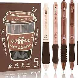 Amitasha 0.5mm Blue Gel Pens Retractable Quick Dry Ink Fine Point Smooth Writing Pens for School Office Supplies - 5 Pcs image 1