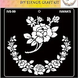 Ivana's Floral Pattern Stencil for Art & Craft, DIY Decorative Stencil for Painting on Canvas, Fabric, Cloth, Paper, Glass, Furniture and Wall, Size - 6 x 6 inch, Pack of 1, IVS-99-picture-10