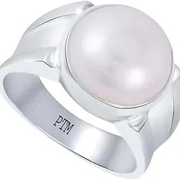 ptm 925 Sterling Silver Pearl (Moti) 3.25 Ratti to 10.25 Ratti or 3 Cts to 9.35 Cts Astrological Gemstone Bis Hallmark Ring for Men & Women-picture-33