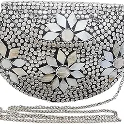Design Craft India Bridal Women's Antique Brass Purse Ethnic Handmade Metal Clutch Bag-picture-32