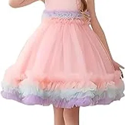 niren enterprise Fairy Tail Net Flared Sleeveless Ruffled Pattern Baby Girl Frock, Pack of 1-picture-30