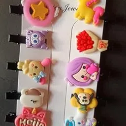 Baby Girls and Kids Hair's Clips, Cartoon Design Hair Clips | Cute Fruit, Cartoon, Animal Hair Pin | Colorful Hairs Accessories (Multicolor1, Set of 1)-picture-15