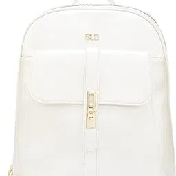 Women Ivory Solid Smart Casual Backpack-image-32